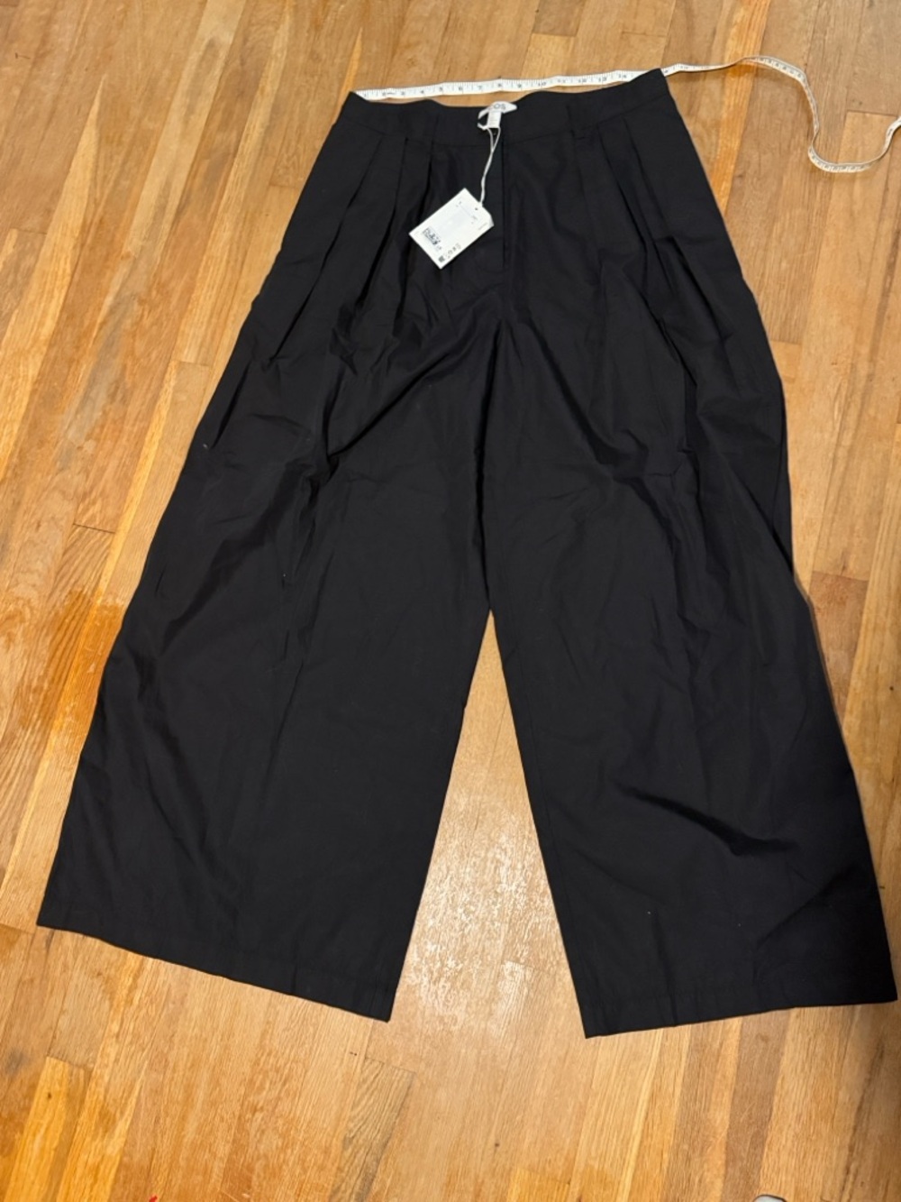 COS Black Wide-Leg Pleated Pants - Picture 8 of 8
